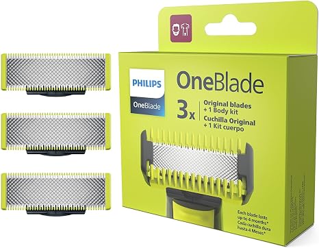 Pack De 2 Lames De Rechange PHILIPS OneBlade Originales - Anti-Friction - Pour Rasoir OneBlade - Neuf