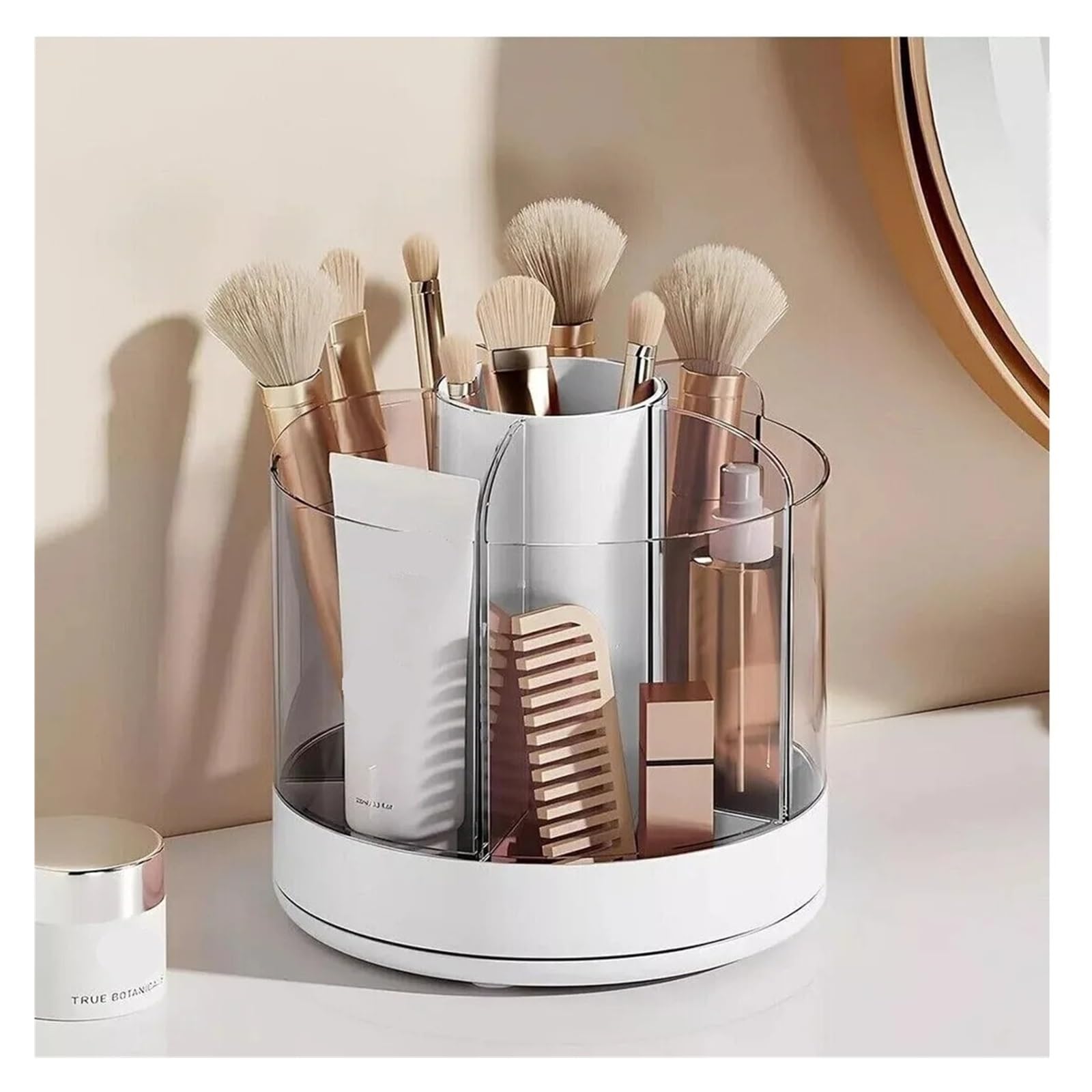Organizzatore for cosmetici trasparente girevole a 360 gradi, mobiletto da toeletta multifunzionale, for la cura della pelle, for pennelli for rossetto, supporto portaoggetti per cassettiera, bagno(Pi