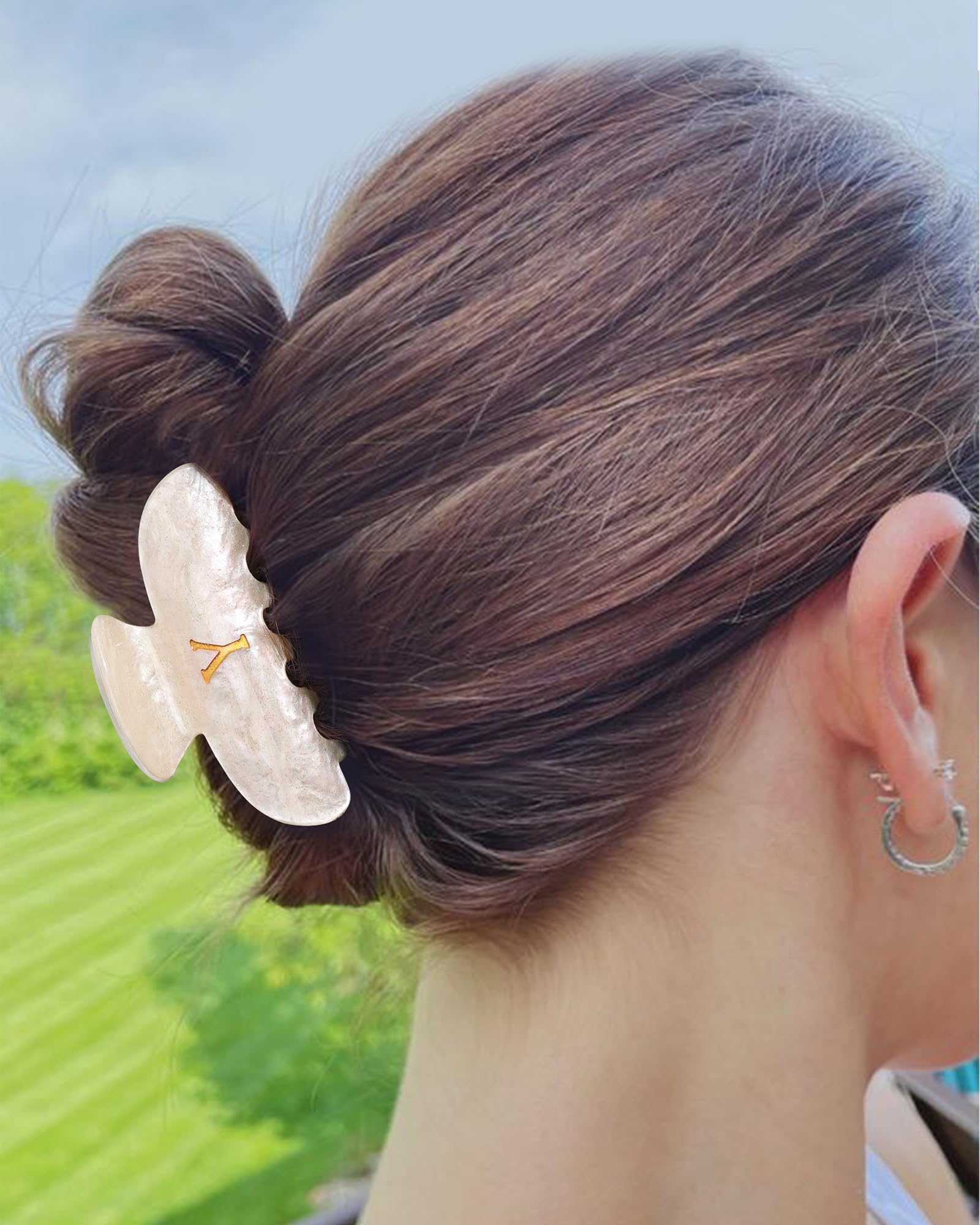 HAIMEIKANG Haarspangen aus Acryl für Frauen – niedliche Haarklammern für Braut, Monogramm, Alphabet, Haarspange, große Haarklammer für dickes Haar