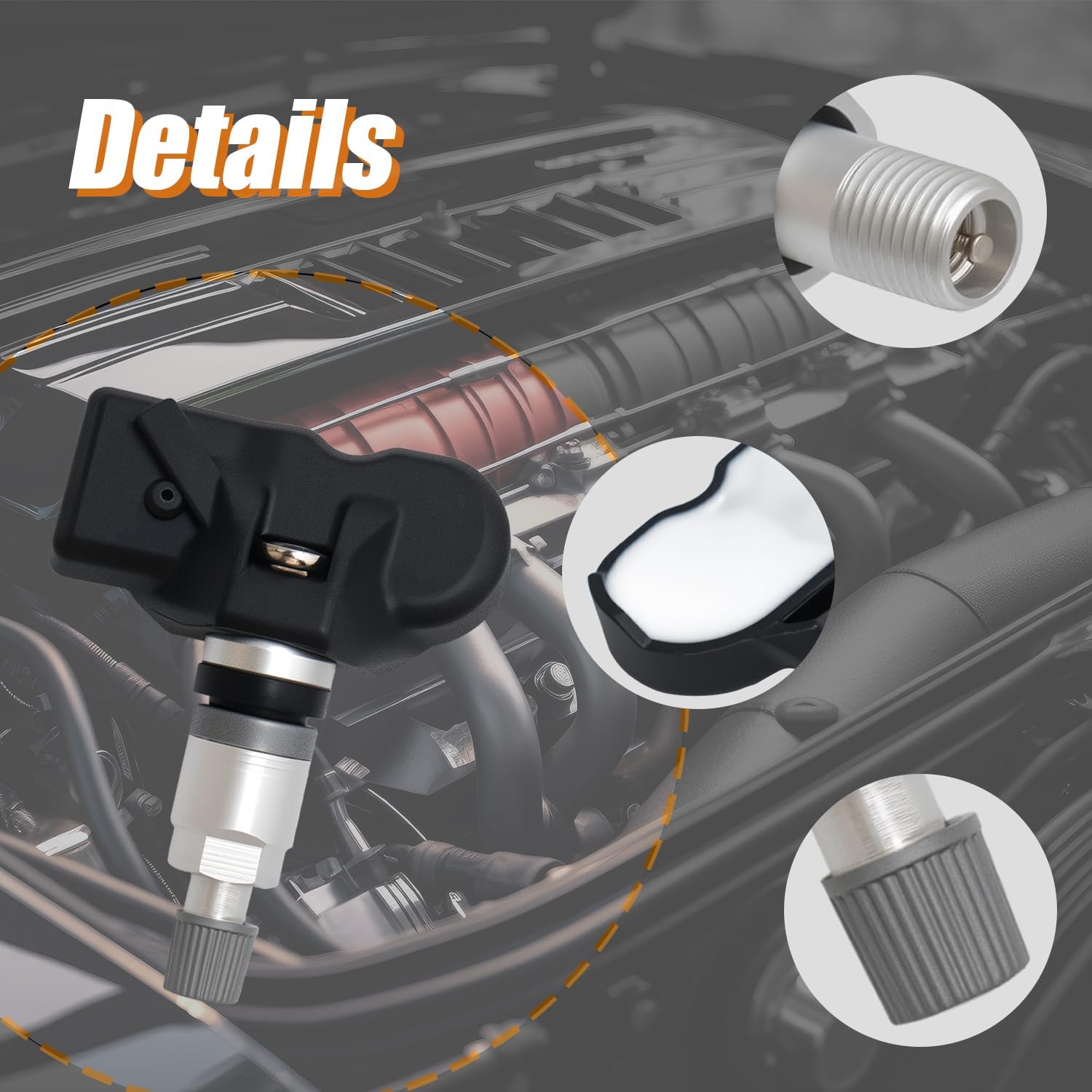 Pre-Programmed TPMS Sensor Tire Pressure Monitoring Sensor 36106798872 fit for BMW Audi Ferrari Lamborghini McLaren Porsche Volkswagen Bentley 530i 740i M4 X5 Q8 RS5 S8 Urus Macan - 433MHz (4)