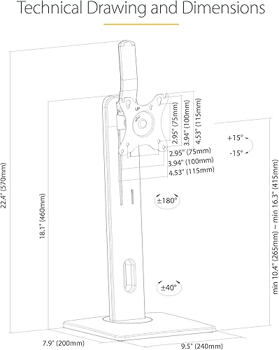 Miniatura 5 de StarTech Soporte para monitor, 22.4"x7.9"x9.4", negro