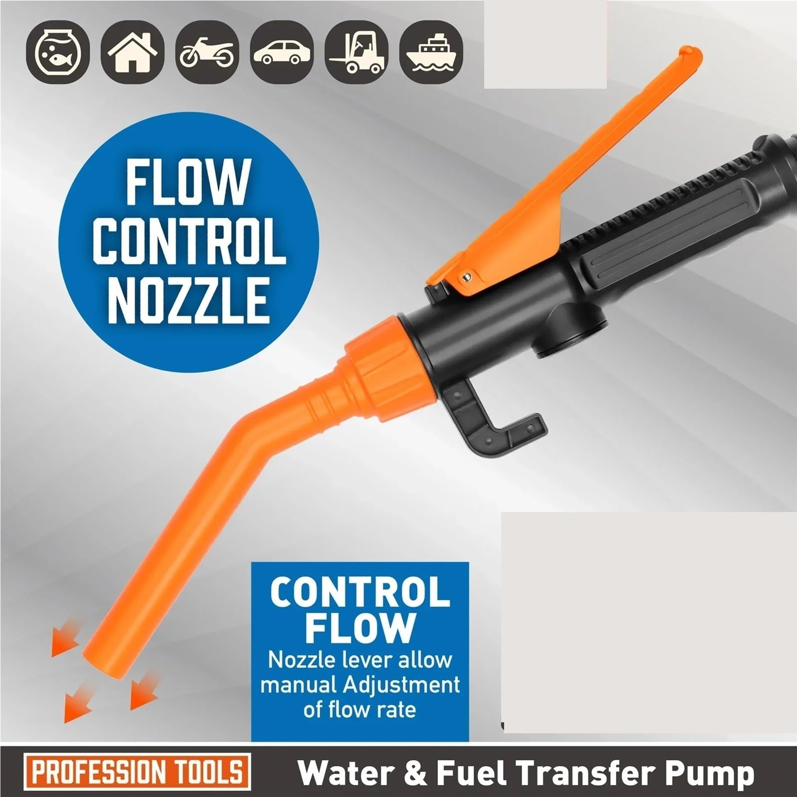 Bomba de combustible eléctrica Bomba extractora de aceite eléctrica portátil, herramienta manual para transferir líquidos y agua con boquilla pistola