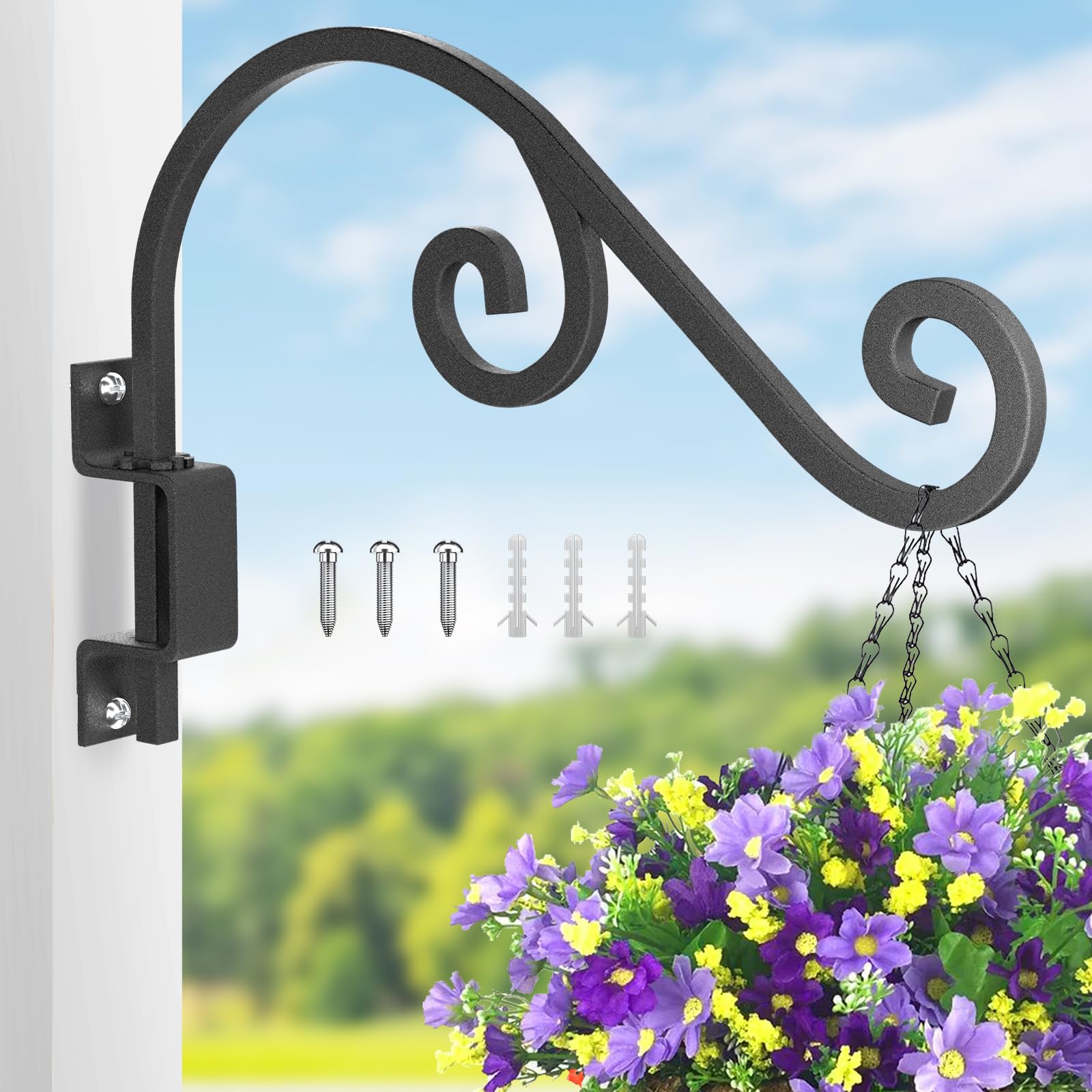 Amazon.com: GOODBUY Swivel Plant Hangers Outdoor: 16 Inch Bird Feeder Plant  Hanger Metal Wall Mount Hanging Plant Brackets Indoor Wall Hooks Outdoor  for Hanging Baskets, Wind Chimes, Lanterns, Flower Pots, Black :