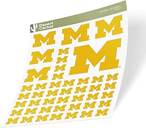 University of Michigan Wolverines Sticker Vinyl Decal Laptop Water Bottle Car Scrapbook (Sheet - Type 3)