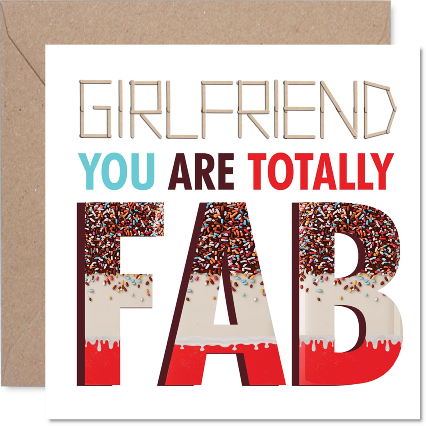 Girlfriend Birthday Card - Totally Fab - Happy Birthday Card for Girlfriend from Boyfriend Partner, 145mm Totally Fab Bday Greeting Cards