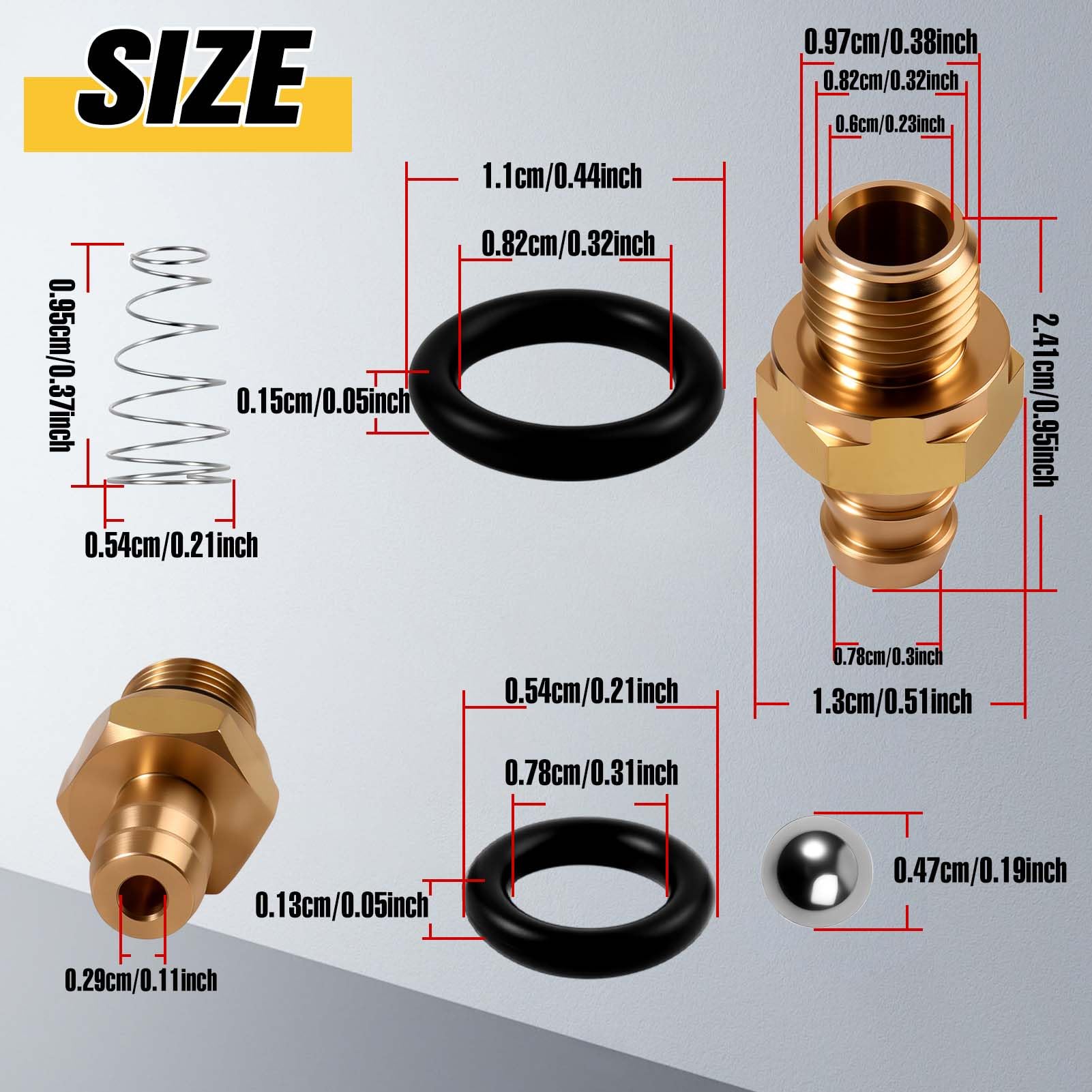 SPEEDWOX Kit inyector de jabón para lavadora a presión Reemplaza piezas 190593GS 190635GS 203640GS y 308452002 Accesorios de latón sin plomo rosca macho 1/8 pulgada-27