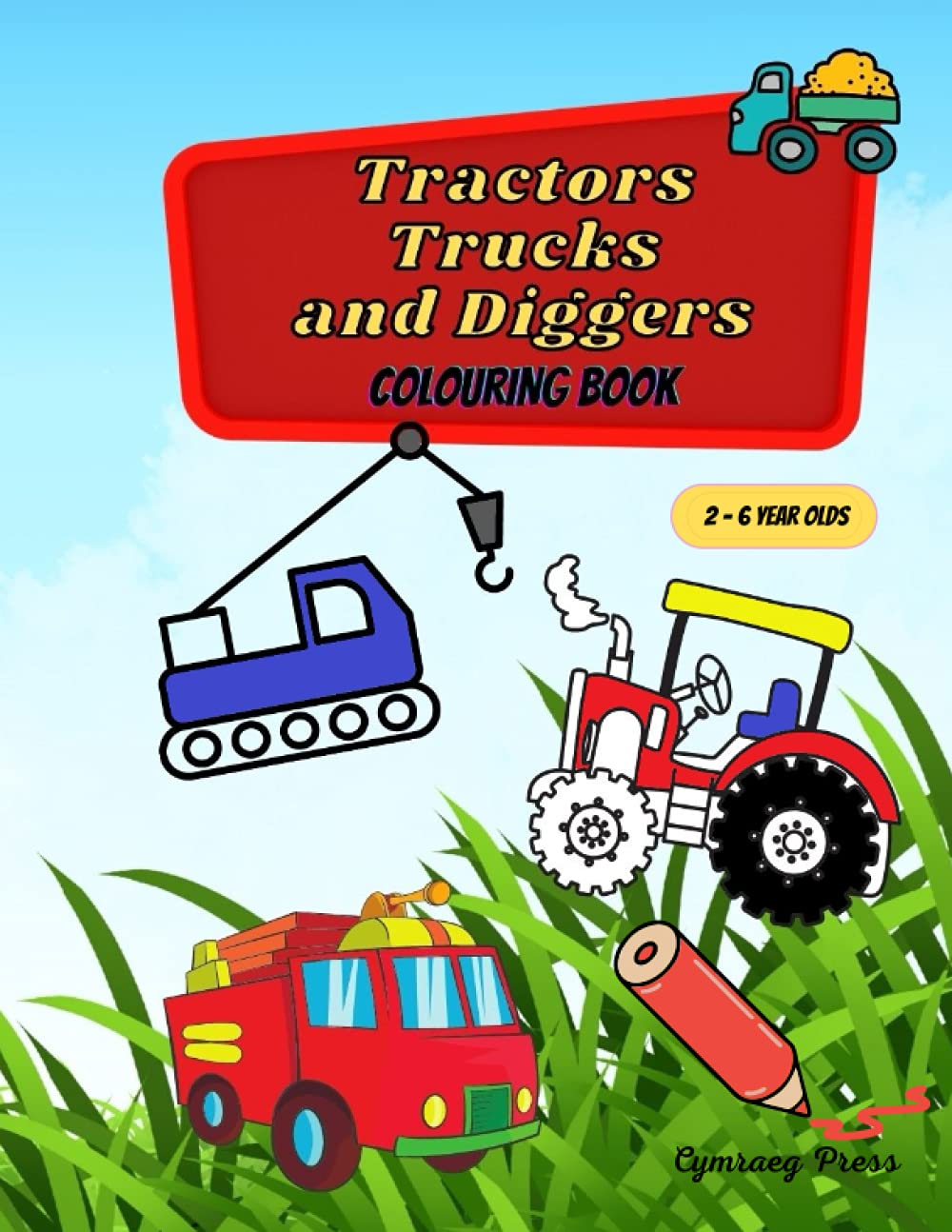 Buy Tractors, Trucks and Diggers Colouring Book Excavators, Steam