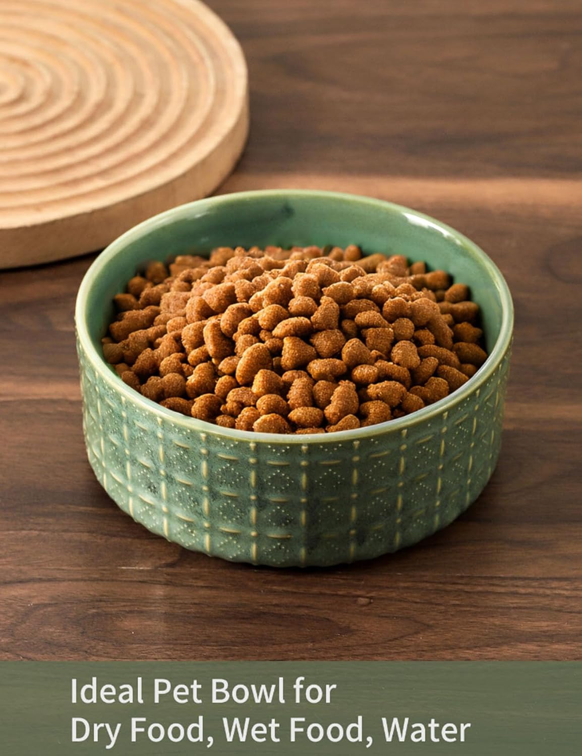 Chic & Functional: The Ultimate Green Ceramic Dog Bowl for Small Pups!