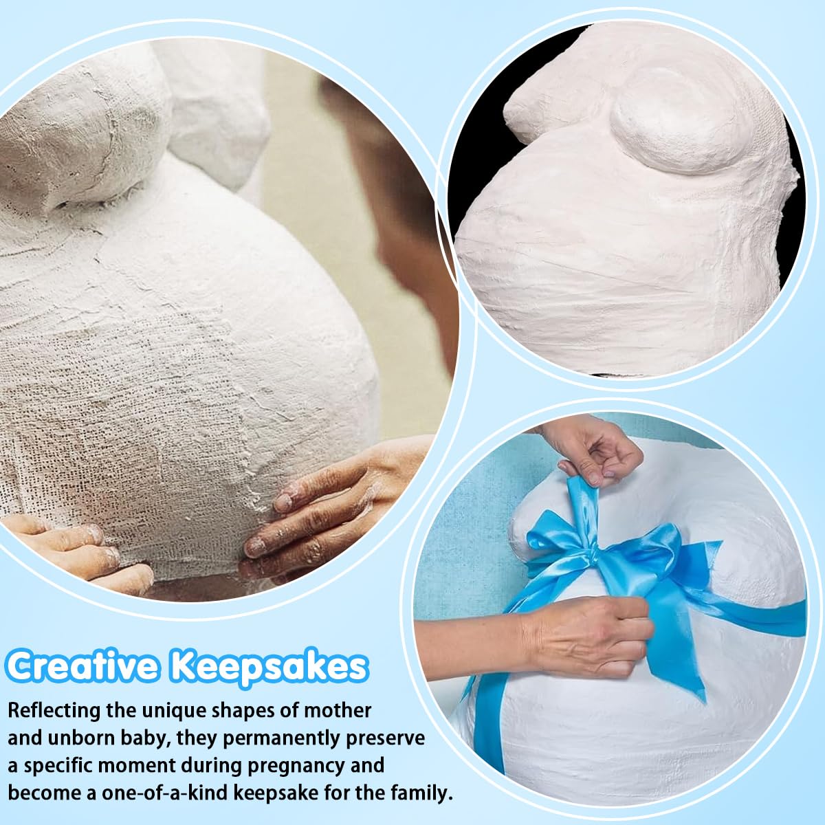 15 Pcs Bandes de Plâtre 5x270cm, Rouleaux de Plâtres pour Ventre de Femme Enceinte, Bande de Plâtre pour Moulage en Tissu, Bandes de Plâtres Sculpture, pour Modélisme Bricolage Séchage Rapide
