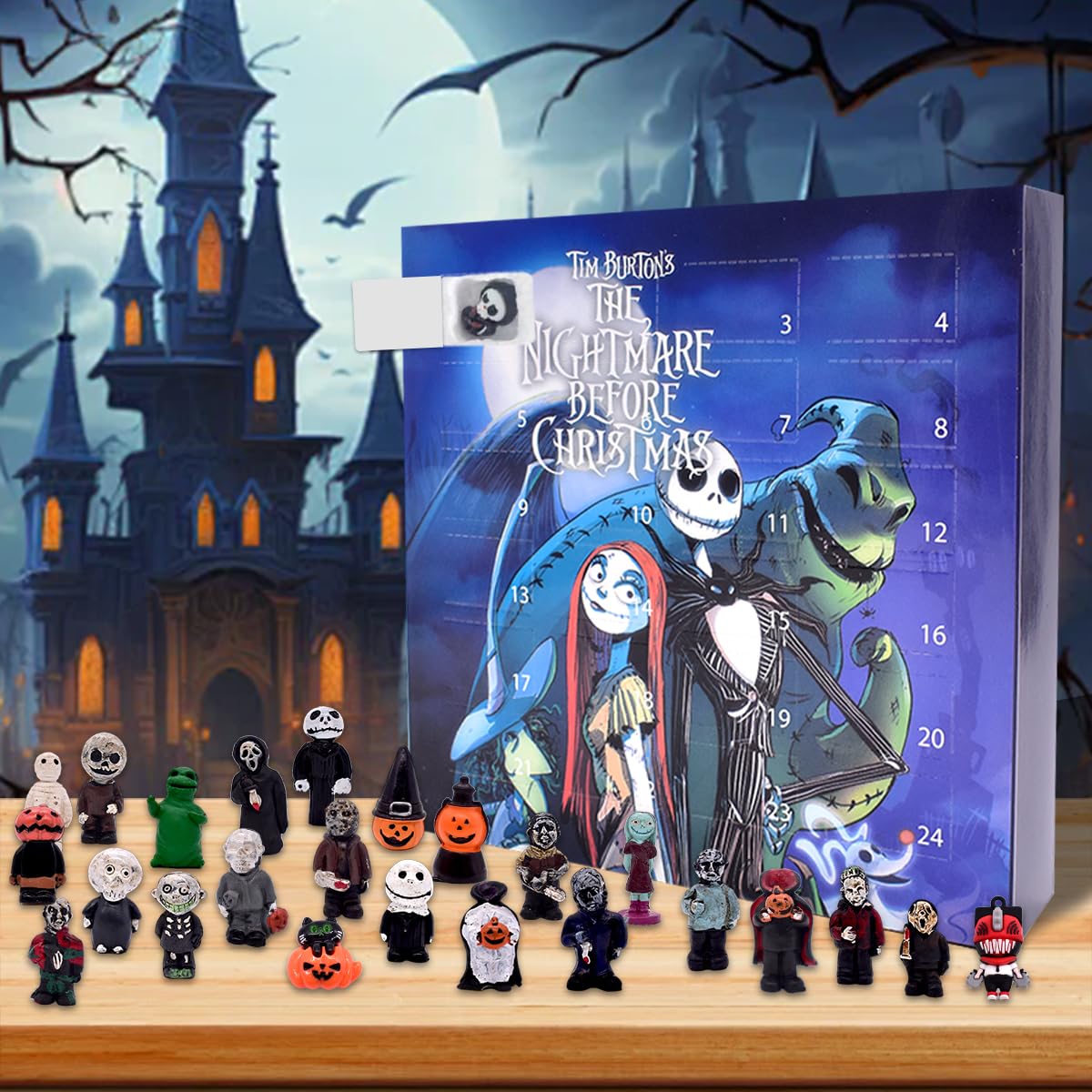 Calendario De Adviento De Halloween 2025 – 24 Figuras De Resina De Cráneo, Murciélago Y Fantasma, Caja De Sorpresas Para Niños +3 Años