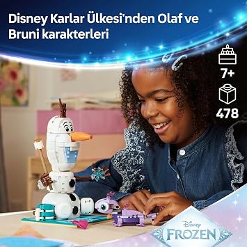 LEGO Disney Princess Karlar Ülkesi Olaf ve Bruni'nin Piknik Eğlencesi 43287 – 7 Yaş ve Üzeri Çocuklar için Renkli Piknik Battaniyesi İçeren Yaratıcı Oyuncak Yapım Seti, Hediye Fikri (478 Parça)