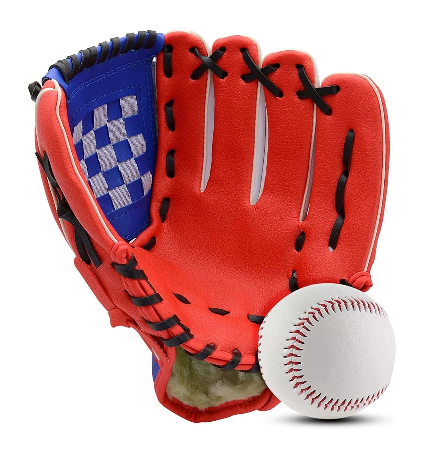 Rękawica baseballowa Zestaw rękawic baseballowych i piłek dla dzieci młodzieży dorosłych, rękawica softballowa, rękawica baseballowa rękawica lewa ręka, narzuta prawostronna (rozmiar: 32,5 cm)