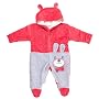 Papillon Girls Embroidered Bear Velvet Hooded Long Sleeves Bodysuit Baby & Toddler Sleepers (pack of 1)