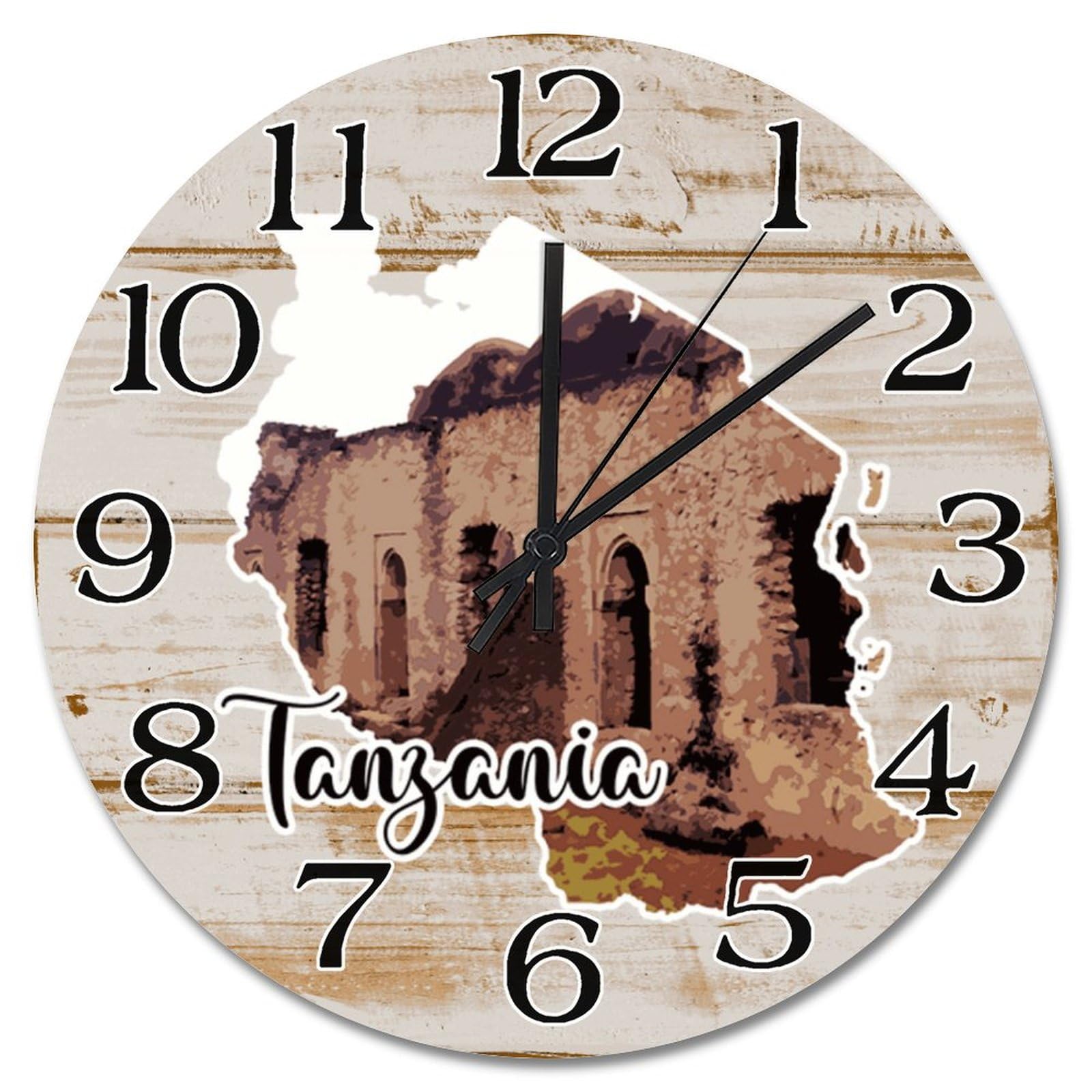 Grande horloge murale en bois pour salon et chambre au style urbain