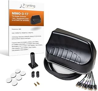 Poynting MIMO-3-17 7-in-1 Transportation & Automotive Antenna | 4X4 LTE MIMO | 2X2 WiFi MIMO | 5G | 4G | CBRS | GPS/GLONASS | 410-3800 MHz | Black