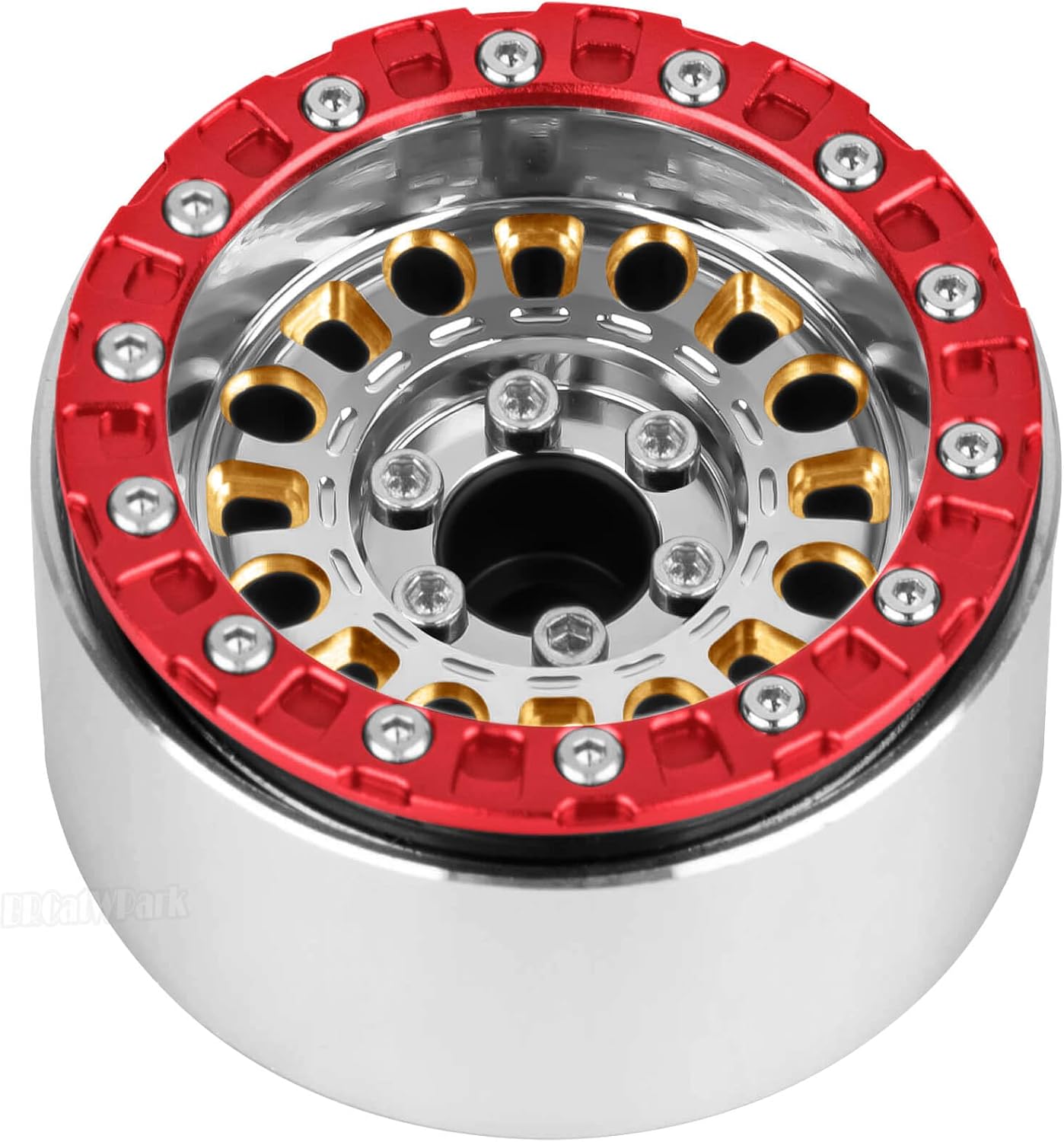 1.9 Brass Beadlock Wheel Rim for 1/10 SCX10 SCX10 II 90046 SCX10 III AXI03007 SCX10 Pro TRX4 TRX6 Gen7/8 D90 VS4-10 MST CFX RC Crawler Car,Brass Beadlock & Aluminum Deep Dish Rim,Silver