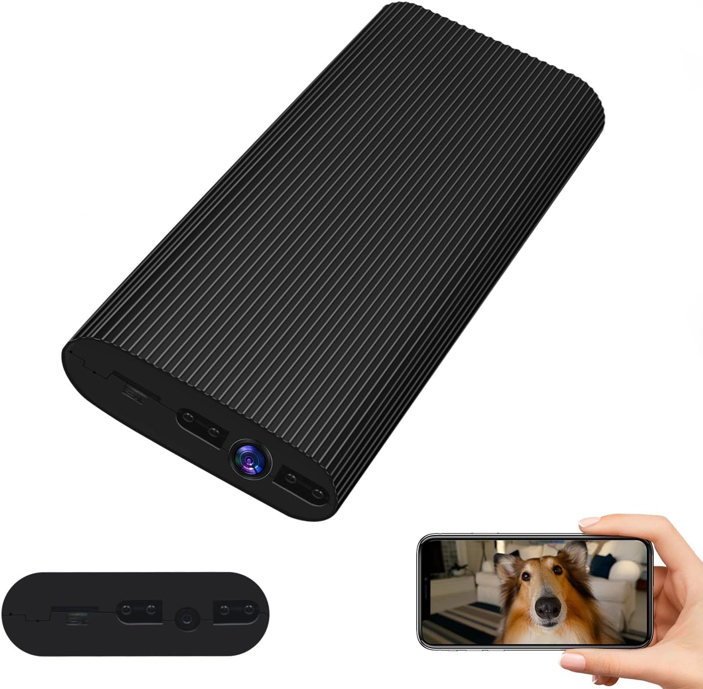 Power Bank Security Camera HD 1080P Video Recorder with Motion Detection Loop Recording Remote Viewing WiFi Nanny Cam 5000 mAh Battery Video-Only Camera for Pet/Baby Power Bank Security Camera HD 1080P Video Recorder with Motion Detection Loop Recording Remote Viewing WiFi Nanny Cam 5000 mAh Battery Video-Only Camera for Pet/Baby