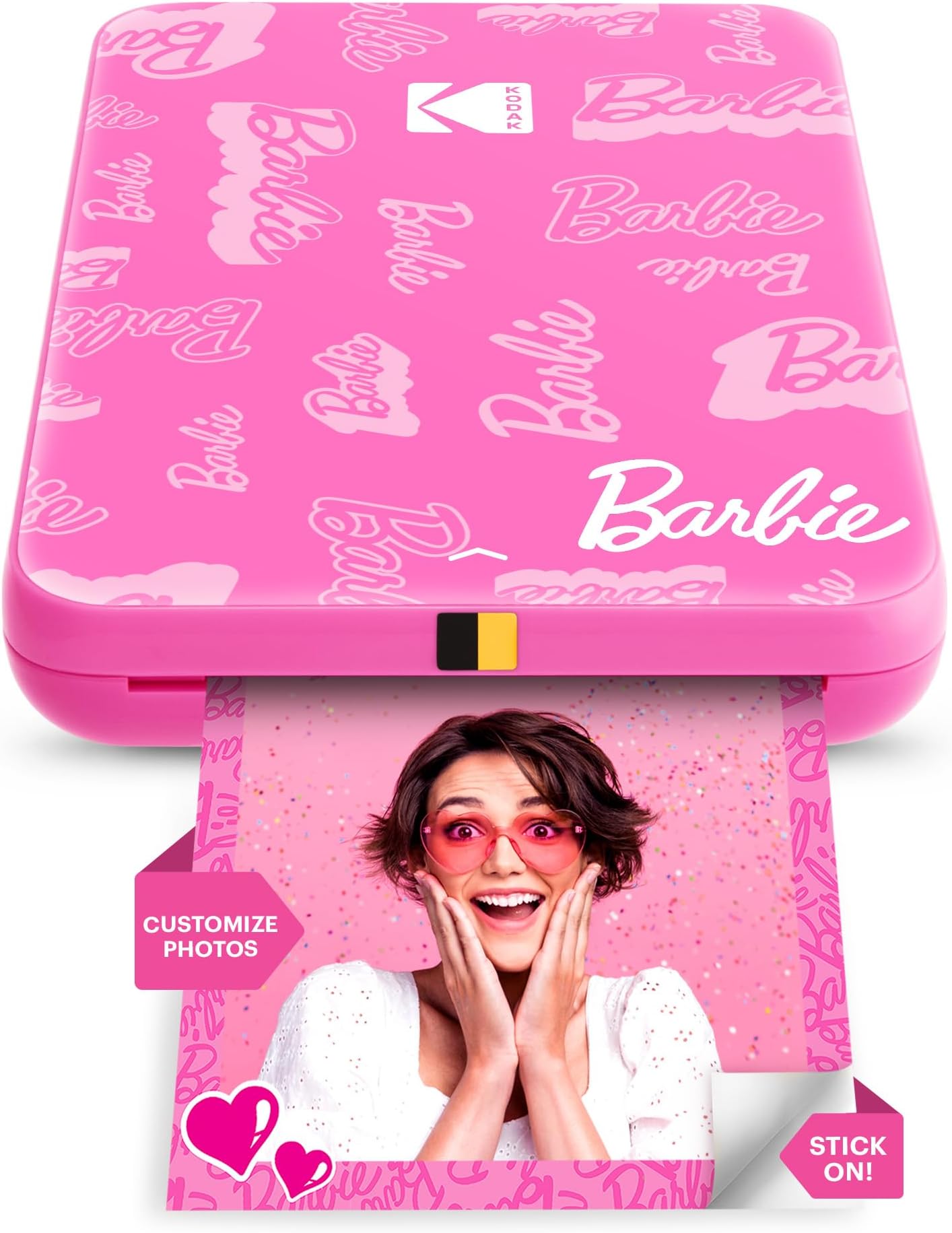 KODAK Barbie x Step Slim Wireless Instant Portable Photo Printer - Full Colour Prints in Zinc 2 x 3 Inch Sticker Back Photos from iOS and Android Devices via Bluetooth in the App - Signature Style