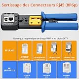 Proster RJ45 Crimp Tool Kit RJ45 Pass Through Crimp Tool CAT5 CAT5e CAT6 - 5