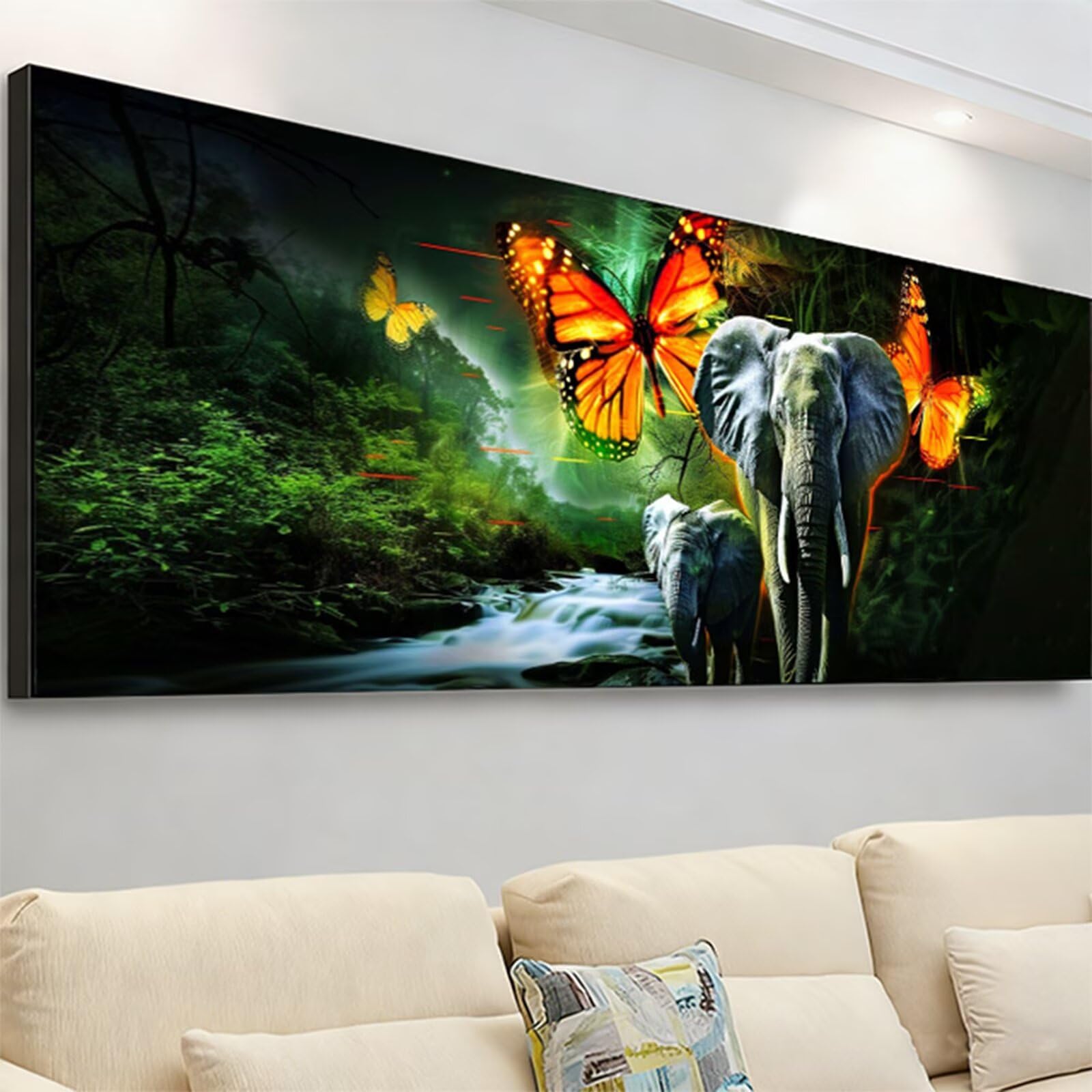 Duże zestawy do malowania diamentami ze słoniem dla dorosłych, 5D Dimond Art Butterfly Gem Arts and Crafts dla dzieci, zestaw do haftowania krzyżykowego z kryształami górskimi, dekoracja pokoju