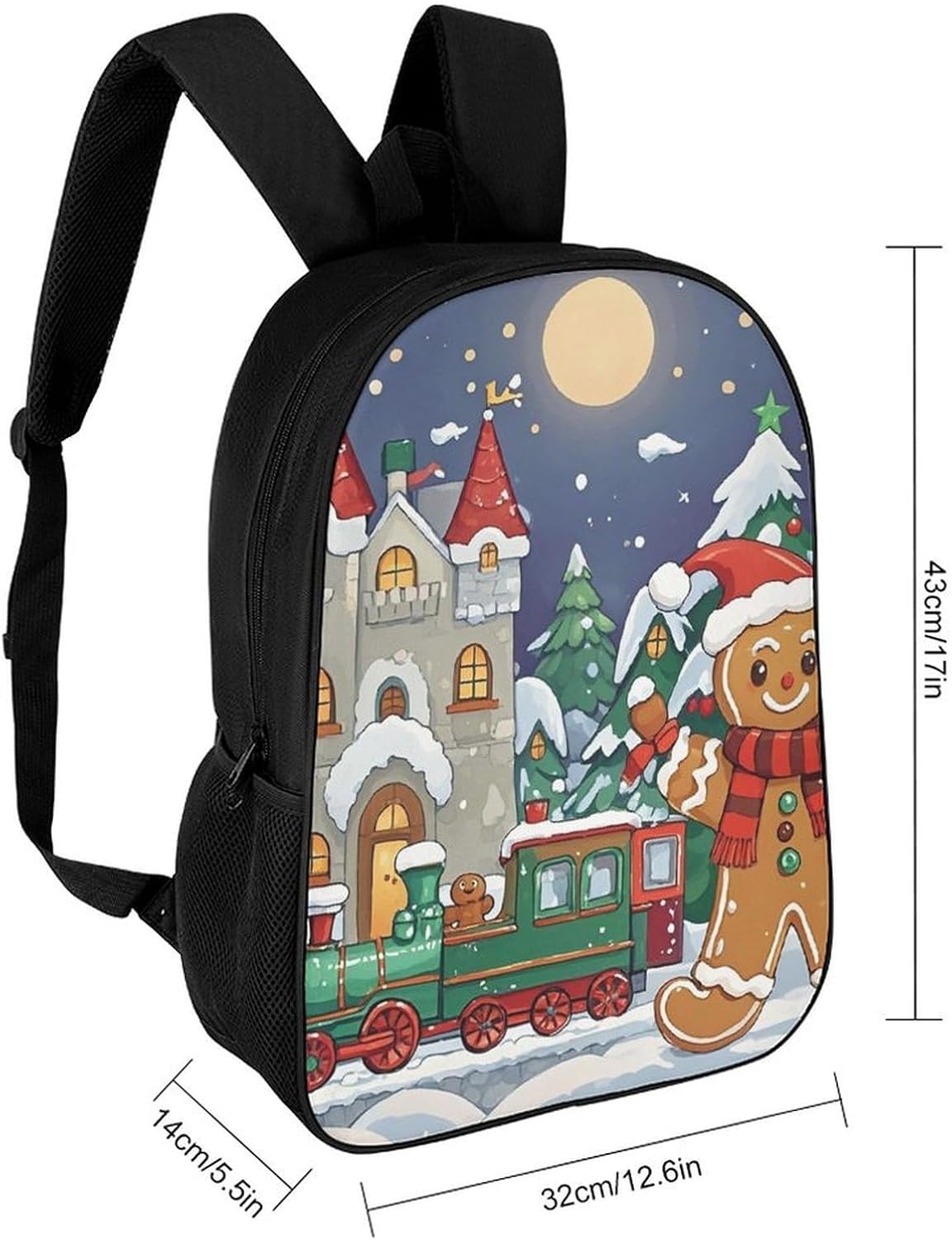 Gingerbread Castle 17 Inch Laptop Backpack, College Bookbag image 2