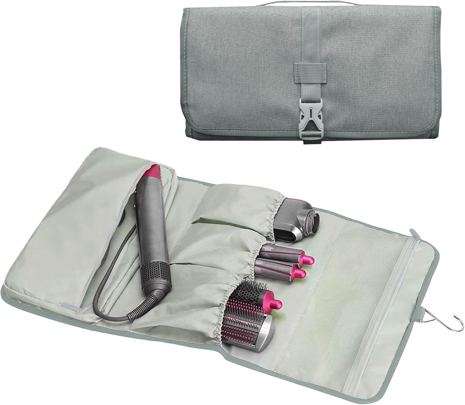 BangBoom 多機能ヘアツール トラベルバッグオーガナイザー フック付き 吊り下げ カーリングアイロン収納ポーチカバー 大容量