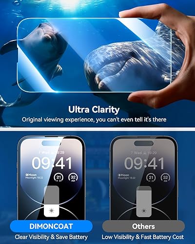 Miniatura 5 de DIMONCOAT Paquete de 4 protectores de pantalla de privacidad compatibles con iPhone 14 Pro de 6.1 pulgadas 10X protección militar True 28 Anti-Spy