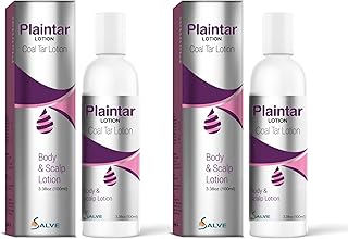 Salve Plaintar Coal Tar Leave on Lotion Reduces Scaling Dryness & Itching Coal Tar Lotion for Dandruff Psoriasis & Seborrheic Dermatitis for Body & Scalp Instant Result 3.38 Oz (100ml) ( PACK OF 2)