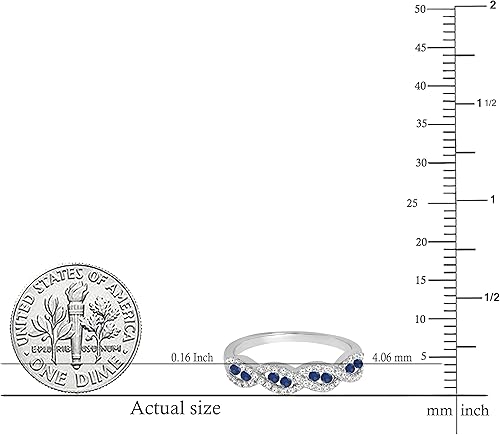 Miniatura 2 de Dazzlingrock Collection Anillo de boda de aniversario con piedras preciosas redondas y diamantes blancos para mujer (color diamante blanco I-J,