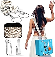 Strap for Bogg Bag Accessories – Adjustable Shoulder Crossbody Straps with Handle Wrap, Keychains, Charms Compatible with Bogg Bag Original All Models, Boho Decorative for Beach Tote Bag Brown