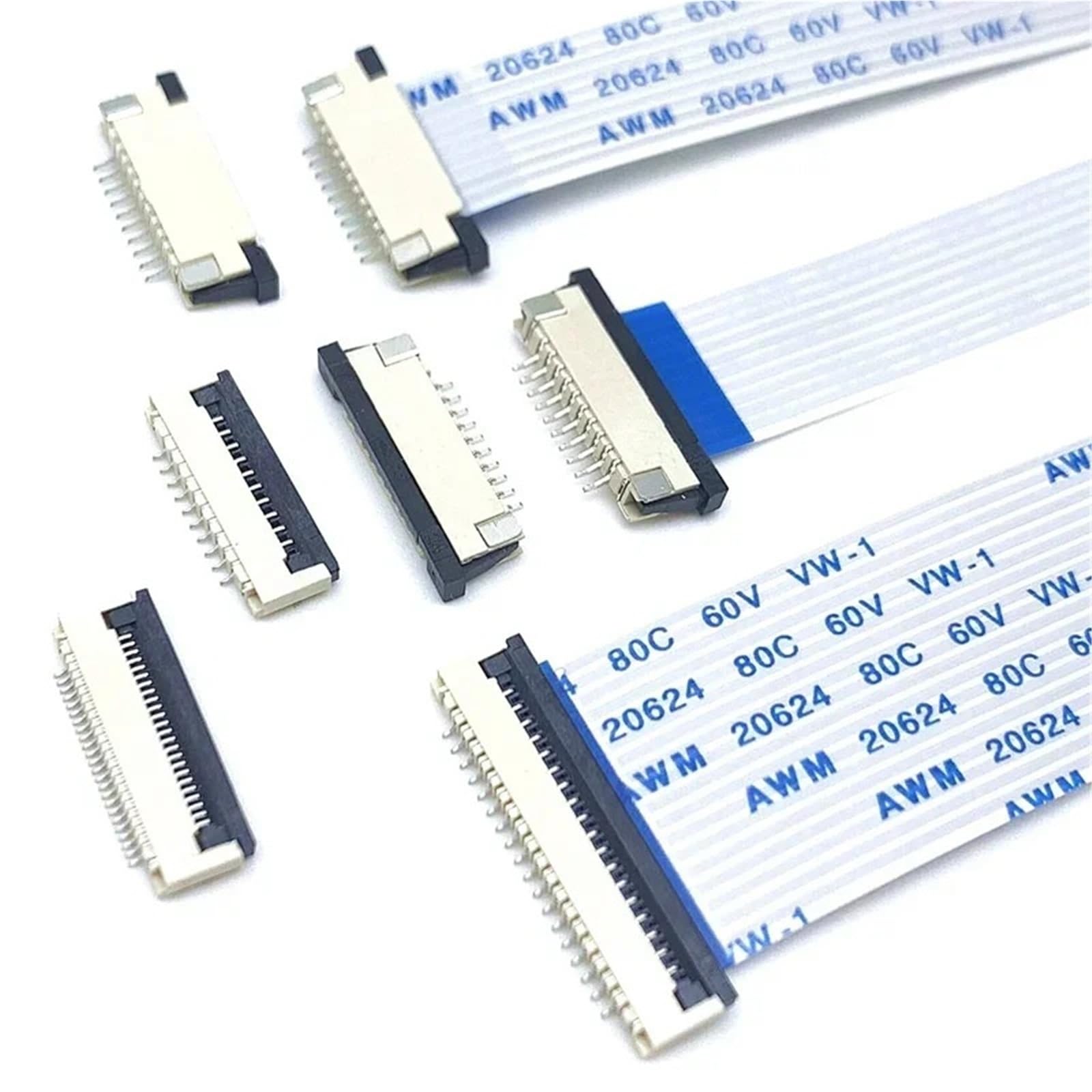 Cavo flessibile piatto 5 pezzi 20624 80C 60V VW-1 FFC-0.5MM 1.0MM 4/5/6/8/10/12/14/16/18/20/24/26/30/32 pin