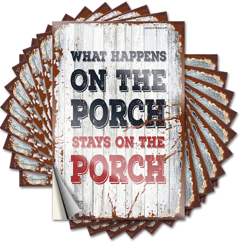 Kitchen Decorations Core Decal - What Happens On The Porch Stays On The Porch Removable Decal Hat Easy Peel for Mom(8X12CM)