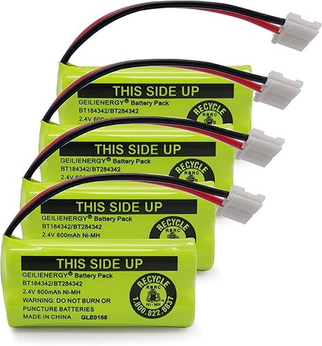 GEILIENERGY Baterías recargables de 2.4 V compatibles con AT&TLucent BT18433 BT184342 BT-18433 BT-184342 BT-28433 BT-284342 BT-1011 BT-6010 BT-8000