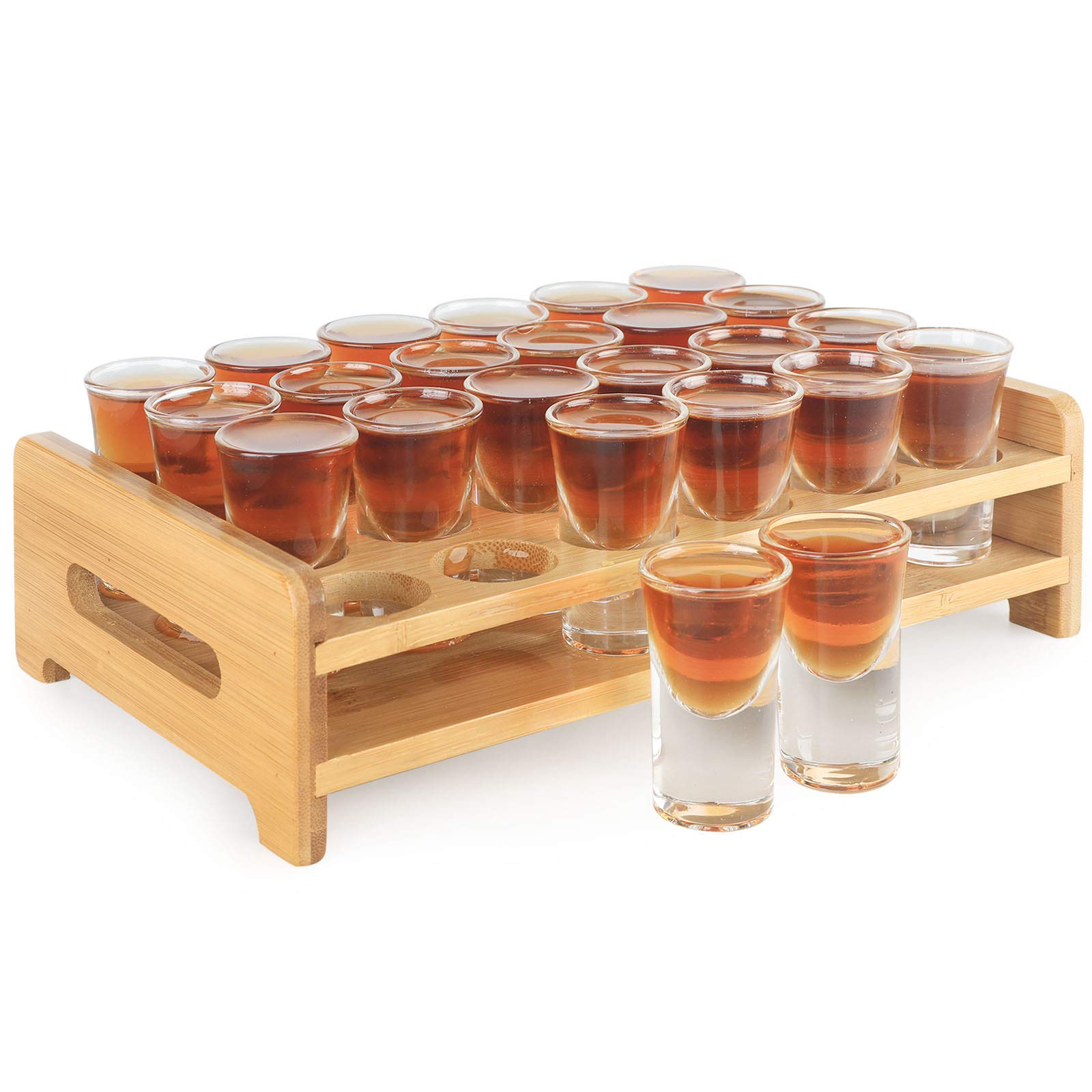 Amazon | ショットグラスセット24個と木製ホルダー15ml | SuproBarware