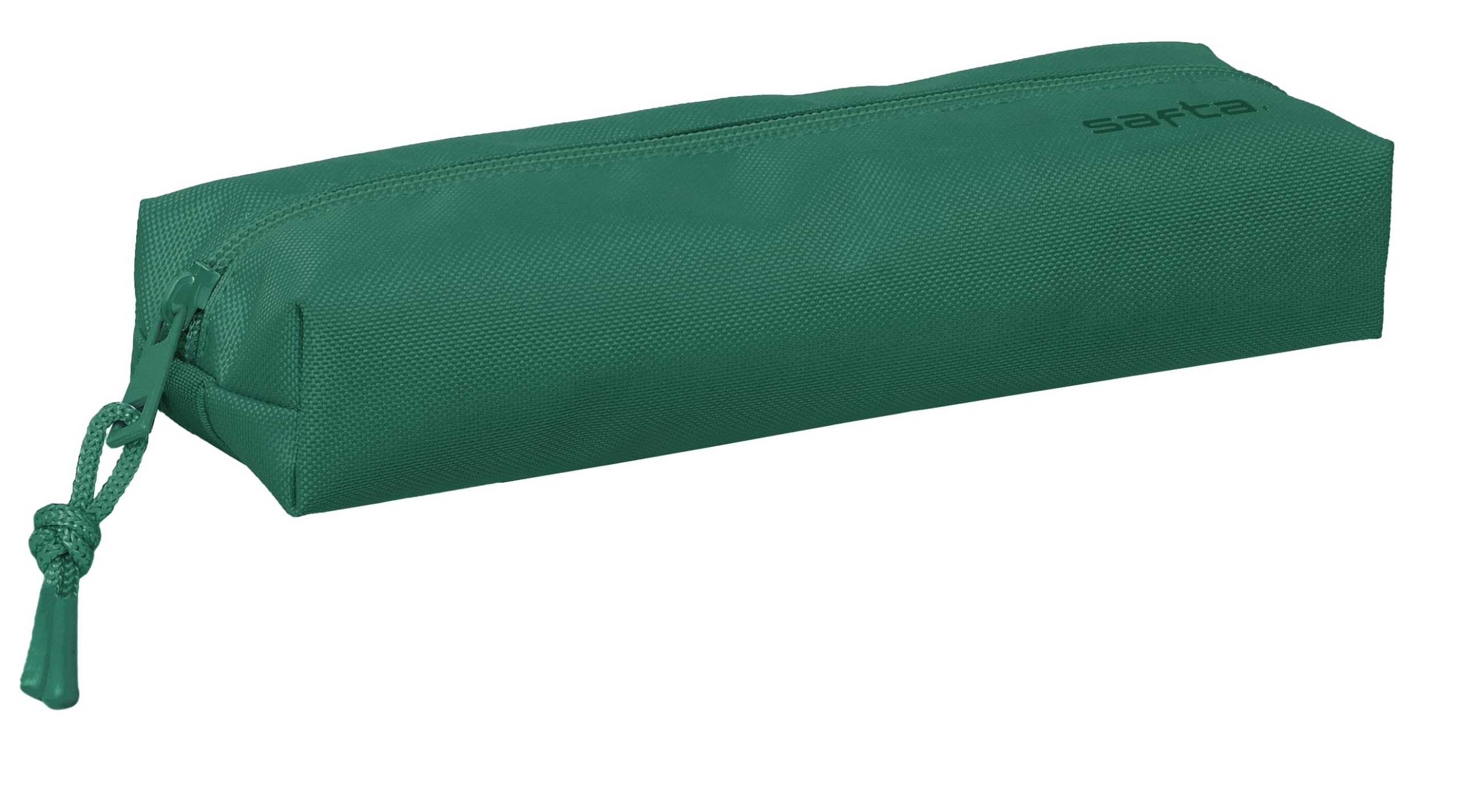 Safta - Rectangular pencil case, children's pencil case, ideal for school children, comfortable and versatile, quality and resistance, 22 x 7 x 40 cm, dark green, dark green, Estándar, Casual