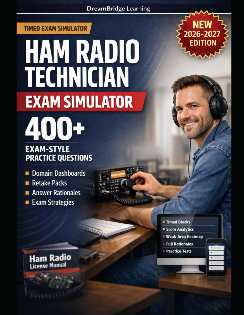 HAM RADIO TECHNICIAN EXAM SIMULATOR (ELEMENT 2): Timed Mock Tests, Scantron-Style Answer Sheets, and Score Analytics + Weak-Area Heatmap
