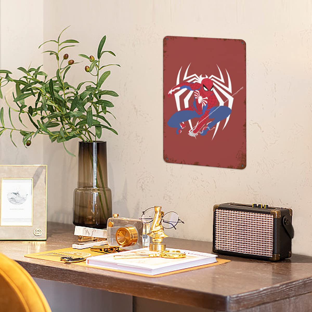 Amazon.co.jp: ブリキ看板 スパイダーマン 金属ポスター ビンテージ風