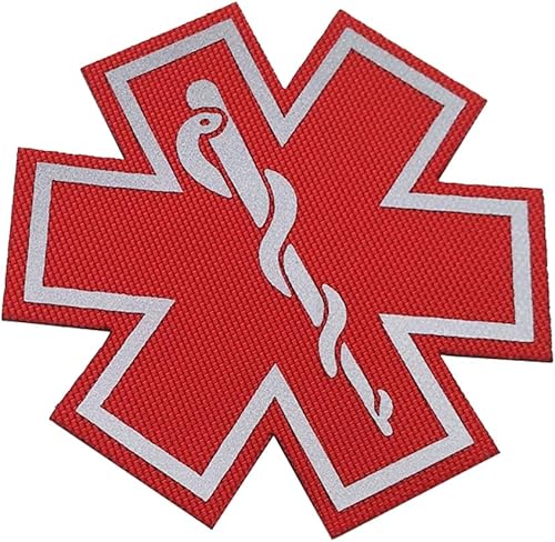 Vista 4 de 2 parches reflectantes para médicos, con parte trasera de gancho para ropa de 2.76 pulgadas