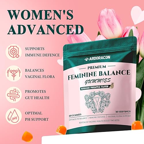 Miniatura 2 de Gomitas de equilibrio femenino prémium para mujeres, probióticos vaginales para mujer con vitamina C para apoyo inmunológico, veganas, sin gluten,