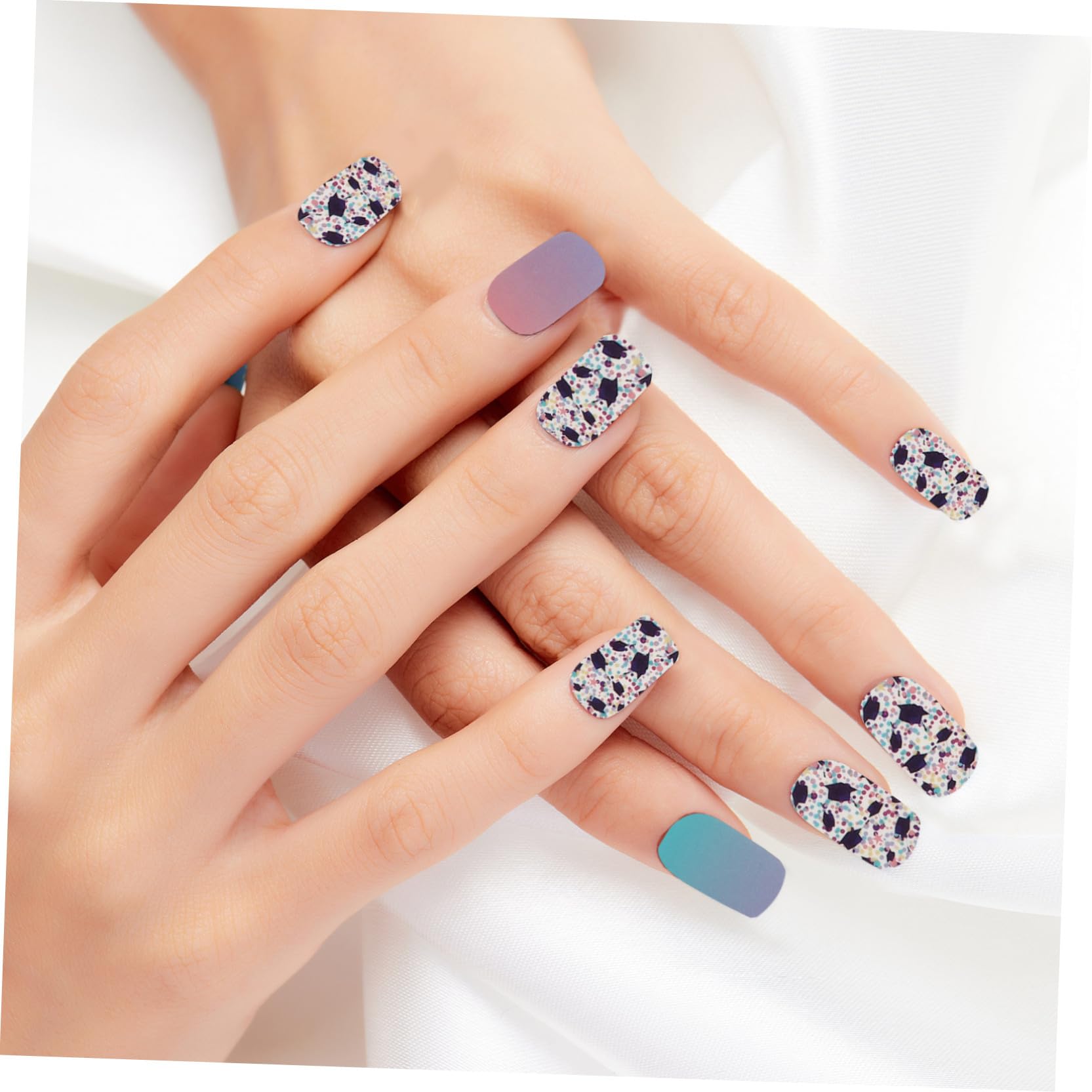Ipetboom 48fogli Adesivi Per Unghie Colorati Stickers Decorativi Per Manicure Facili Da Applicare Perfetti Per Unghie Naturali e Artificiali Per Principianti e Appassionati Di Nail Art