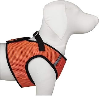The Worthy Dog Sidekick Harness with Comfy Padded Mesh Velcro Adjustable, Outdoor, Easy Walk Vest for Dogs - XXS, Orange