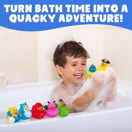 Miniatura 10 de Patos de goma a granel paquete de 12 patos surtidos para niños, juguetes de baño para bebé, flotador, flotador, verano, playa, piscina, actividad,