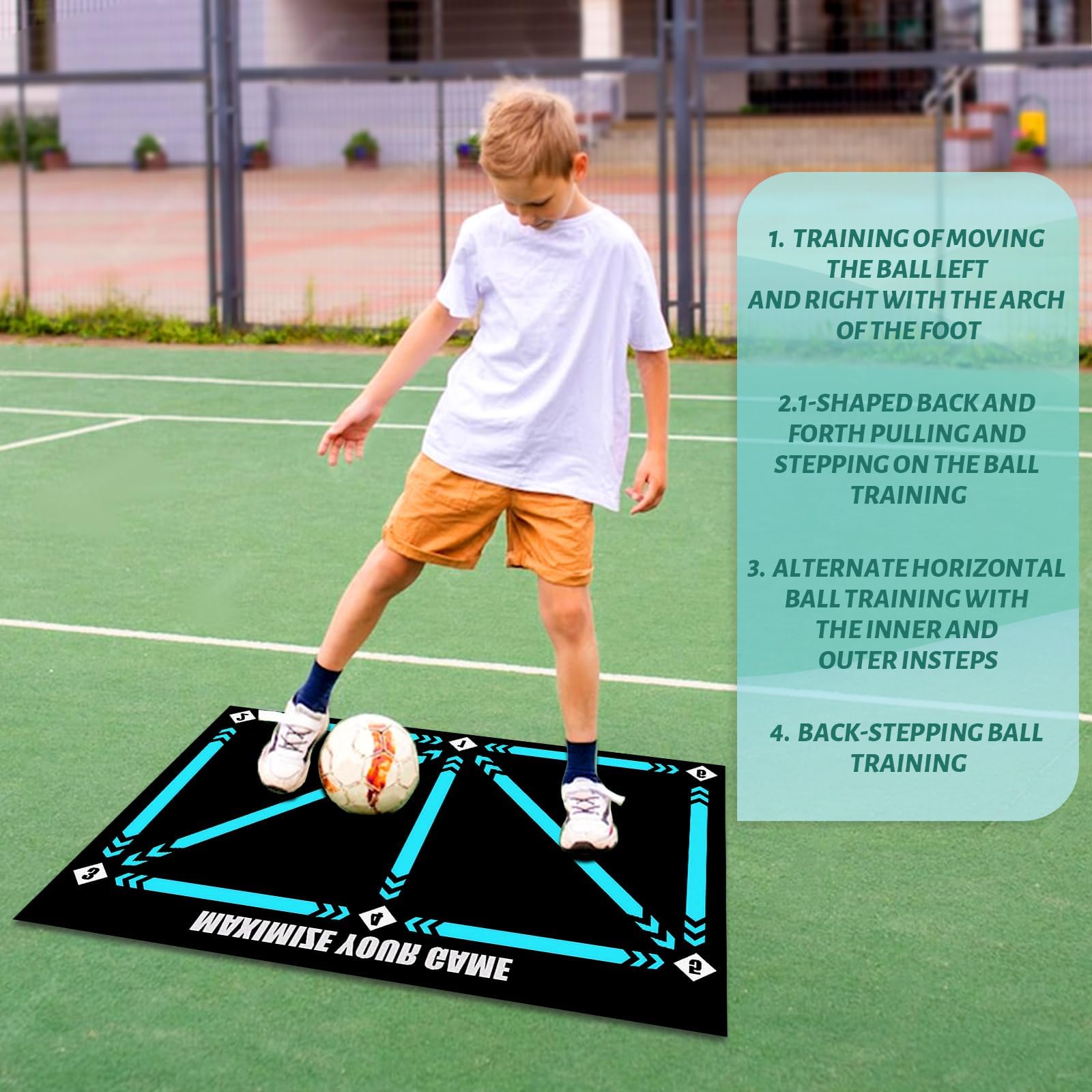 Tappetino Da Allenamento Calcio 60x90 Cm - Antiscivolo E Portatile - 2