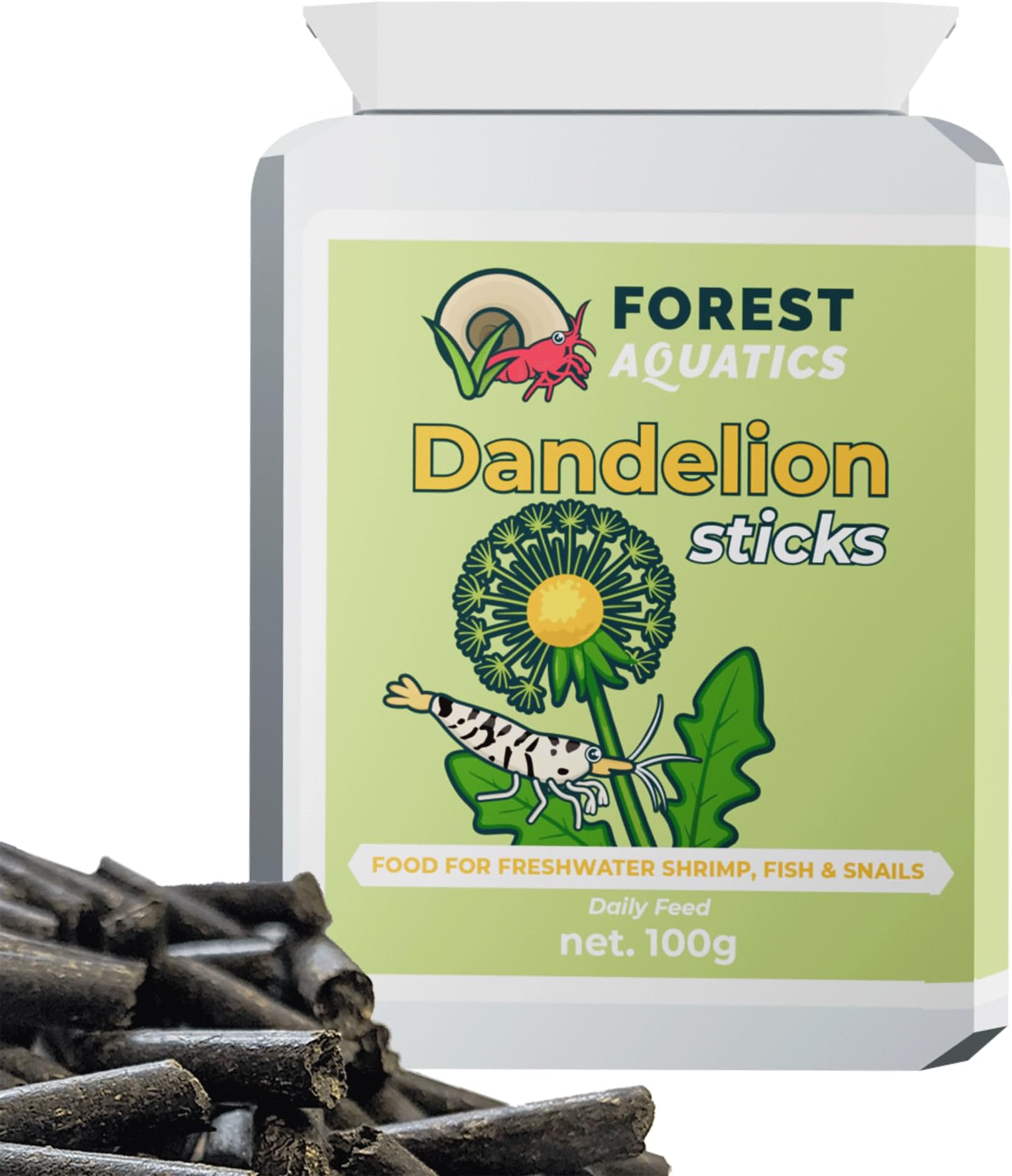 Dandelion Pellets Food for Cherry Shrimp & All Bottom Dwellers (40g)