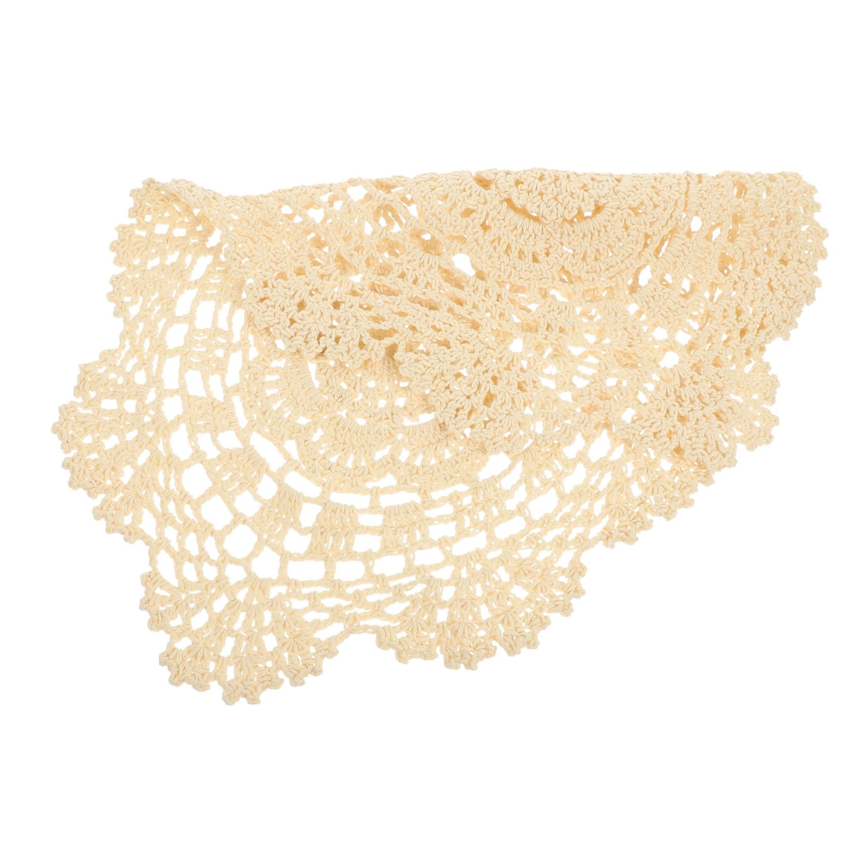 Set de Table en Coton Beige, Napperon en Dentelle Décoratif