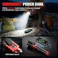 Vista 7 de WdtPro Linternas LED Recargables de Altos Lúmenes, Linterna Recargable Súper Brillante de 90000LM con Pantalla LCD, 5 Modos e Linterna de Mano