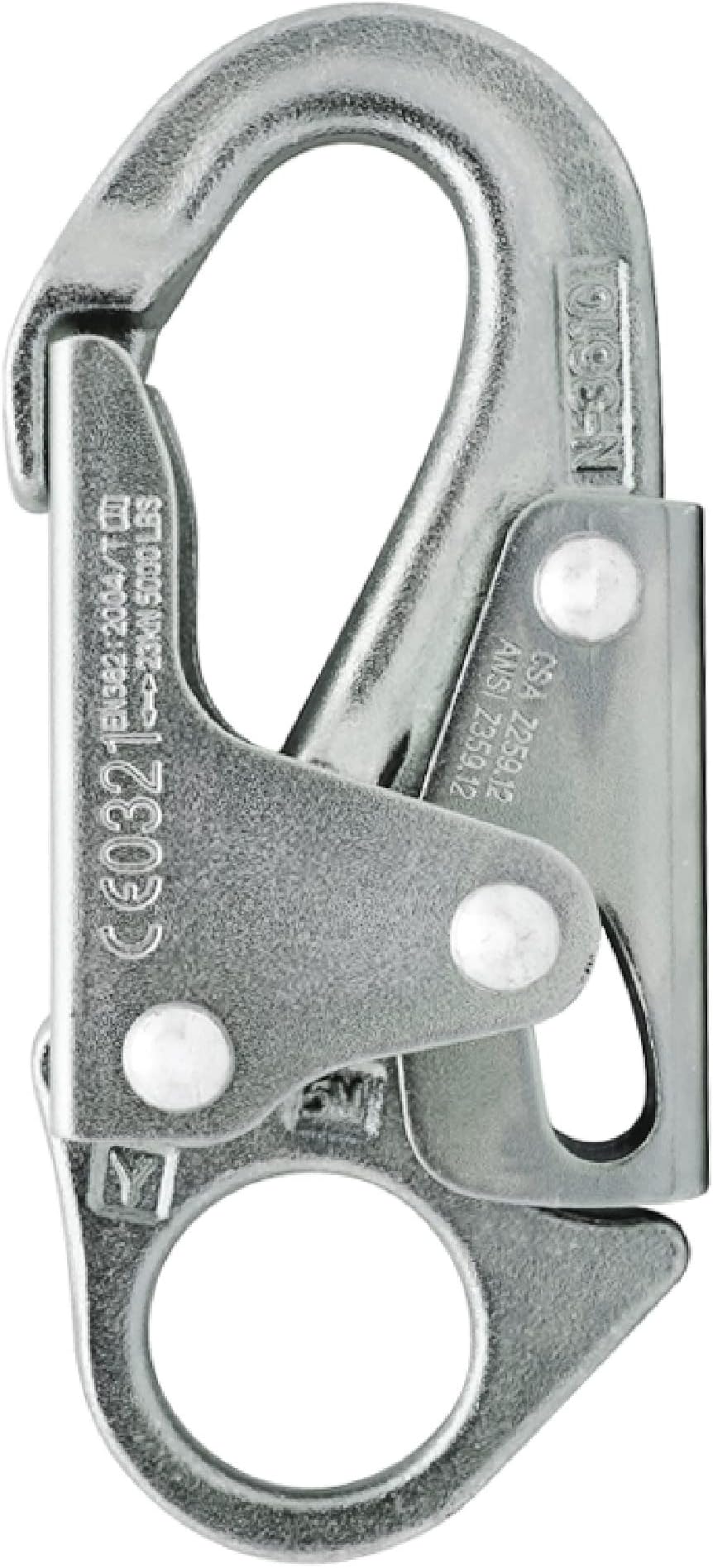 Forged Steel Snap Hook 25KN - Fusion Climb® Maxi-2 - Professional Fall Protection Snap Hook - Heavy Duty Carbon Steel - Double-Action Snap Hook for Safety, Climbing, Rappelling - OSHA