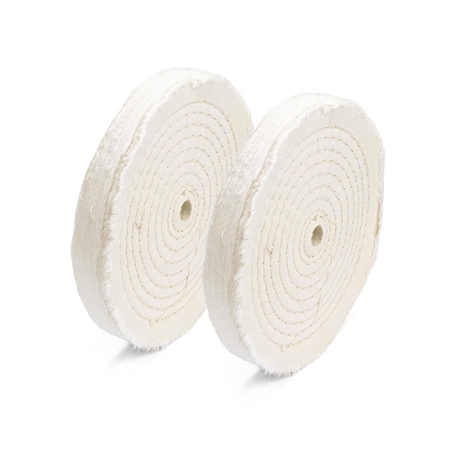 ENKAY - 8 Extra Thick Spiral Sewn Buffing Wheels (2 Pack) for Polishing Metal and More, for Use with Polishing Compounds, Buffing Machines & Bench Grinders (80 Ply each)