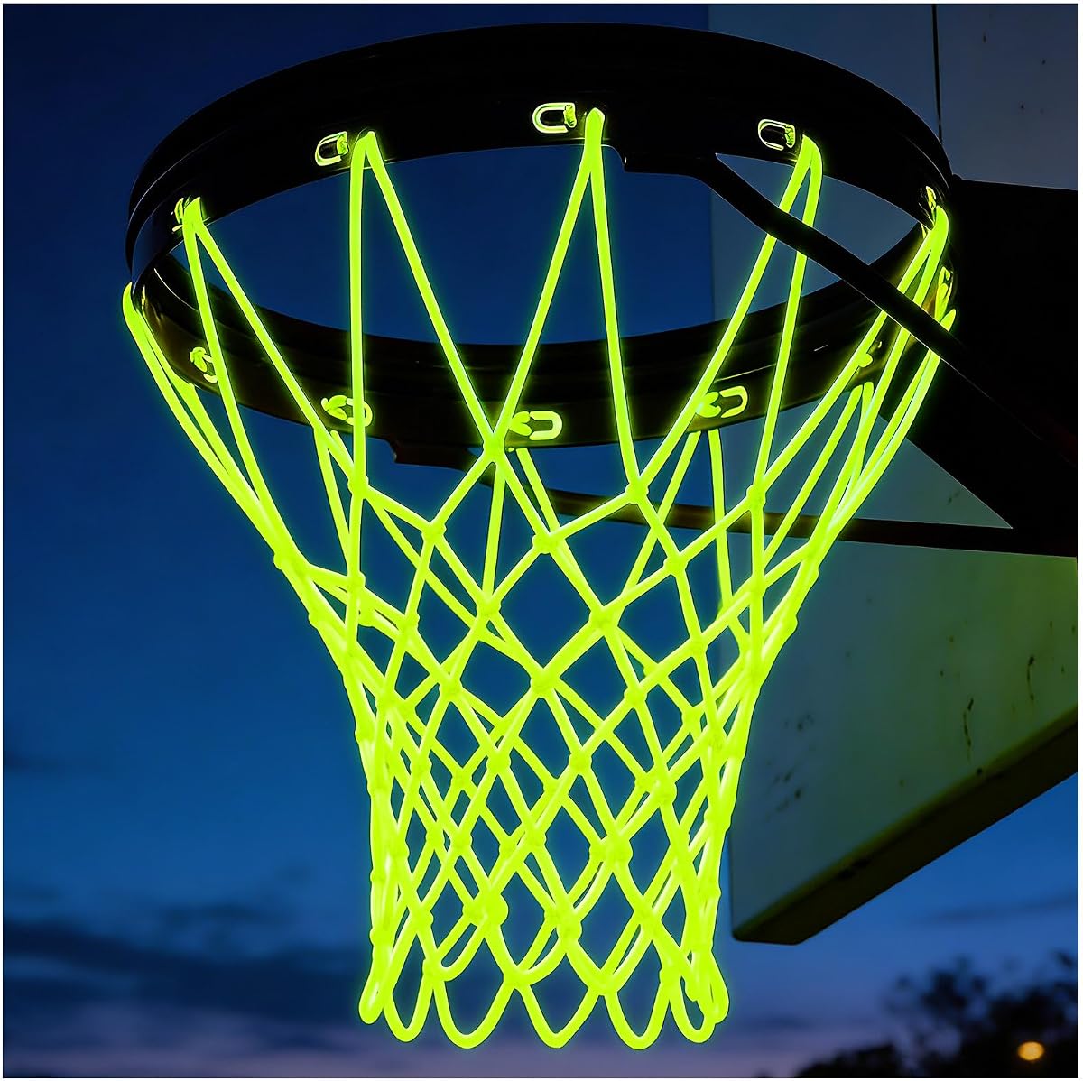 Red de baloncesto con luz nocturna, nailon deportivo luminoso portátil para exteriores, con energía solar, para piscina, playa, patio trasero, antilátigo