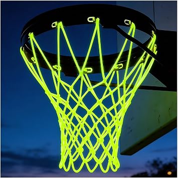 Nightlight Basketball Net, Luminous Outdoor Portable Sun Powered Sport Nylon for Pool Beach Backyard, Anti Whip